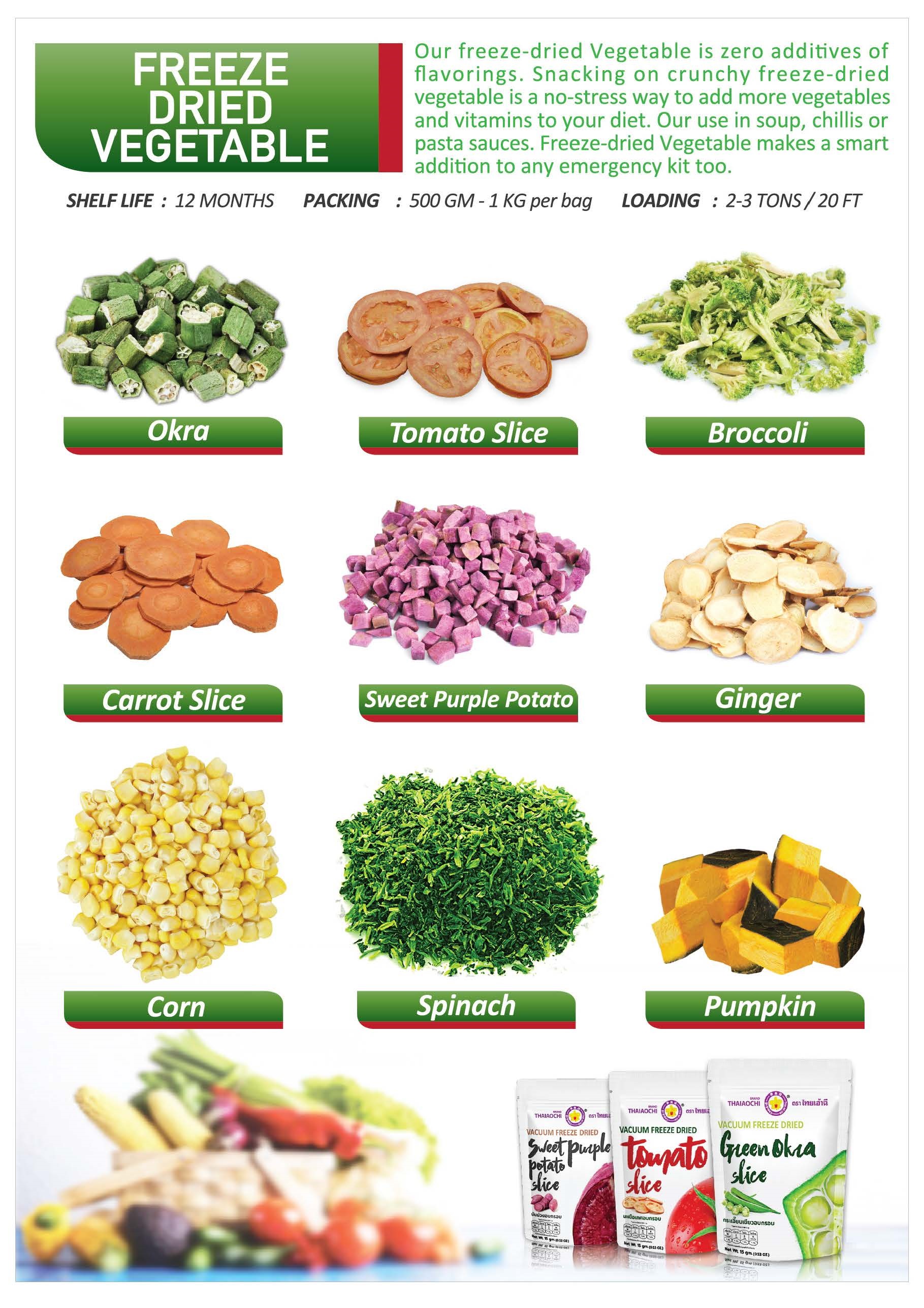 Freeze Dried Vegetables 3 Seasons Fruit Industry Co., Ltd